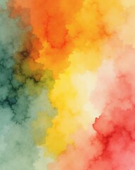 Aufkleber - a vibrant and colorful abstract image resembling a watercolor painting. The image has soft, blurred edges and a dreamy quality, with a gradient of colors