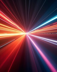Aufkleber - Abstract view of vibrant colorful lights streaking across the image, creates a dynamic and energetic visual