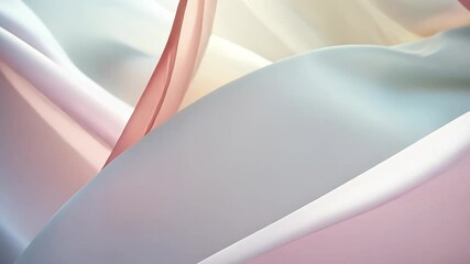 Poster - A gentle pastel fabric cascades gracefully, capturing soft, natural light. The translucent material creates a calm and tranquil atmosphere, perfect for uplifting decor.