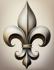 Aufkleber - Elegant and intricate abstract fleur de lis design in a soft monochrome color scheme