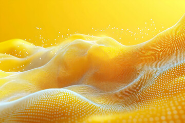 Aufkleber - An abstract, vibrant illustration featuring yellow waves and bubbles, creating a fluid, dynamic visual effect.
