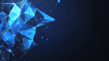 Abstract Blue Polygonal Network Structure