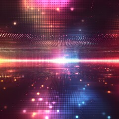 Fototapete - Abstract Data Stream: Futuristic Grid with Vibrant Light and Bokeh
