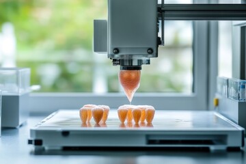 Poster - 3D printer creating intricate dental molds in a modern laboratory setting