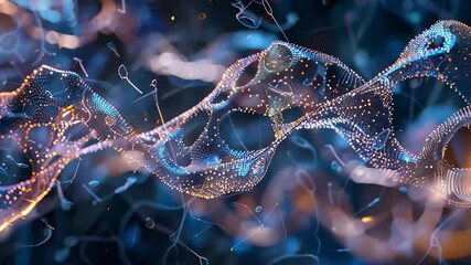 Fototapete - A mesmerizing display of swirling energy and particles creates an abstract representation of movement and interaction in a vibrant blue and orange setting.