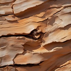 Aufkleber - Detailed Close Up Of Weathered Wood Showing Brown Textured Surface With Cracks And Knots Revealing Natural Patterns