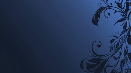 Poster - Dark blue background with decorative floral pattern details on right side