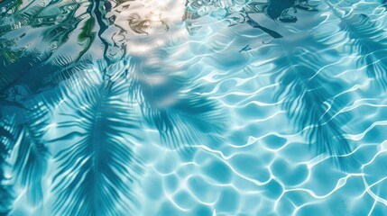 Wall Mural - tranquil water reflections with palm shadows