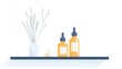 © MKM Creative - Essential Oils and Diffuser on Shelf, Spa like setting with essential oils and diffuser.