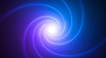 Poster - Luminous swirl in shades of blue and purple for background, wallpaper, technology projects, presentation template, science concept, futuristic designs and copy space backdrop