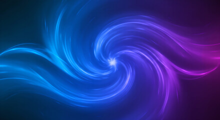 Poster - Abstract swirl with blue and purple light effect design for technology background, futuristic wallpaper, innovation concept, business promotion and presentation template