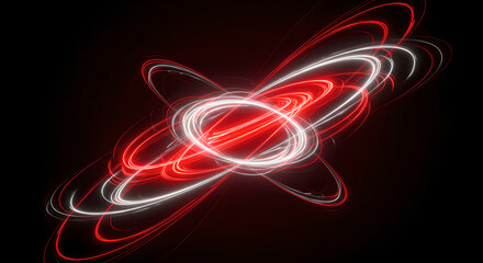 Poster - Abstract technology background with glowing light trails. Futuristic design for presentation template, wallpaper, web design. Sci-fi concept with movement.