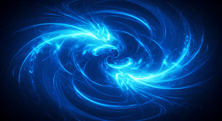 Poster - Digital blue spiral energy vortex abstract background. Futuristic technology and science concept. Modern design for presentation, flyer, poster, banner and advertisement