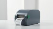 © Firman Dasmir - Barcode printer emitting a label with crisp barcode against plain background