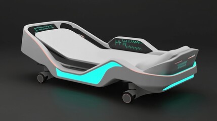 Poster - Modern and futuristic medical bed featuring advanced healthcare technologies and displays