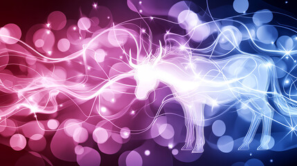 Fototapete - Abstract Glowing Waves Background Pink Blue Purple Texture