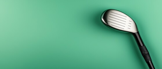 Poster - Golf club against a soft green background, emphasizing its sleek design and professional quality.