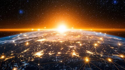 Poster - A view of planet earth from space at night