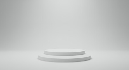 Poster - Elegant white product display stand for presentation or advertisement concept