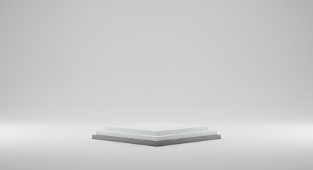 Poster - Minimalist podium platform for product display in studio setting presentation