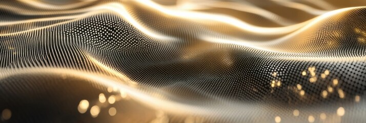 Leinwandbilder - Futuristic abstract background with glowing digital particles in structured pattern showcasing high-tech elegance and sophistication