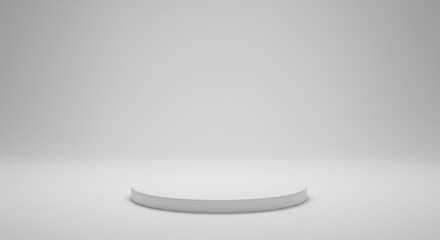 Poster - White Round Podium Display Platform for Product Presentation or Advertisement