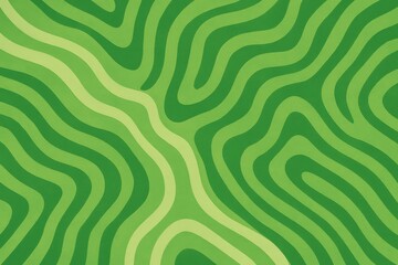 Poster - Creating an abstract and organic pattern, green wavy stripes form a topographic map effect, showcasing various shades of green and light green in a flowing, seamless design