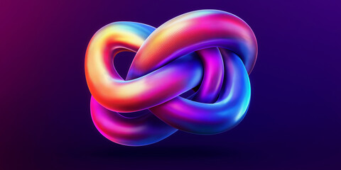 Poster - Colorful mobius strip creating infinity symbol on dark background