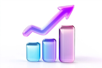 Poster - Growing bar graph with upward arrow showing increasing statistics