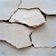 Poster - Close up of cracked generic term with rough texture and jagged edges showing signs of age damage and structural issues