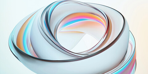 Aufkleber - Abstract swirling glass shape creating a colorful tunnel effect