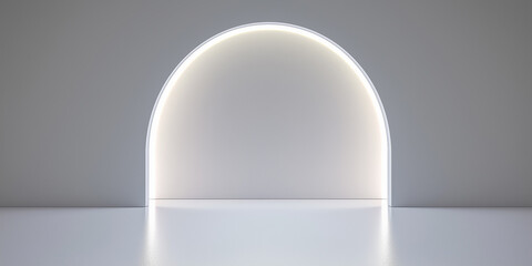 Poster - Empty room with arch and bright light creating modern interior design