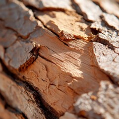 Leinwandbilder - Close up image of detailed textured tree bark showing natural pattern with warm brown tones