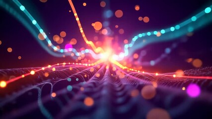 Leinwandbilder - Illuminated pathways of digital energy flow through a vibrant, dynamic network