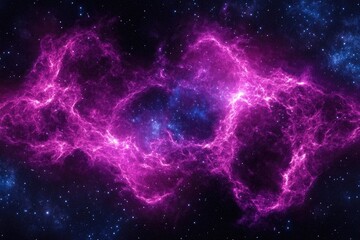 Wall Mural - vibrant, luminous purple nebula swirling amidst stars