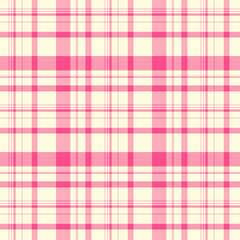 Wall Mural - Plaid repeat pattern in pink and white.Cute colorful gingham checkered tartan seamless pattern.Geometric graphic vector illustration background design for fabric and print. 