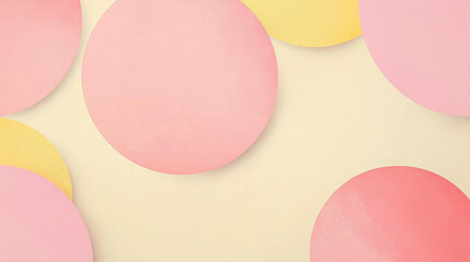 Poster - Minimalist banner background, pastel colorful, pink and yellow gradations. Circle effect style geometric, abstract background.