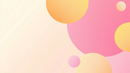 Poster - Minimalist banner background, pastel colorful, pink and yellow gradations. Circle effect style geometric, abstract background.