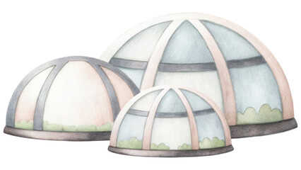 Poster - Beautiful domes create serene environment with soft colors and gentle curves. clip art isolated on transparency background
