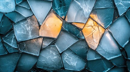 Aufkleber - Abstract Glass Structure with Intriguing Light and Sharp Edges