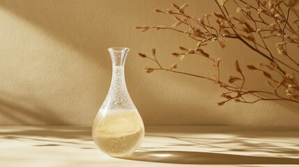 Poster - Elegant Glass Vase with Sparkling Liquid and Dried Branches