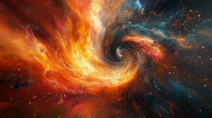 Fototapete - A 3D abstract background with particles and light trails in motion, creating a sense of digital space flow and big data visualization