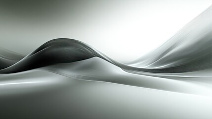Poster - Flowing Abstract Waves with Gradient Tones in Soft Light Background
