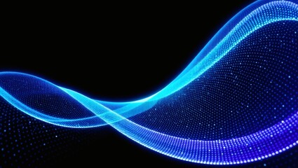 Leinwandbilder - Glowing Blue Wave Abstract Background
