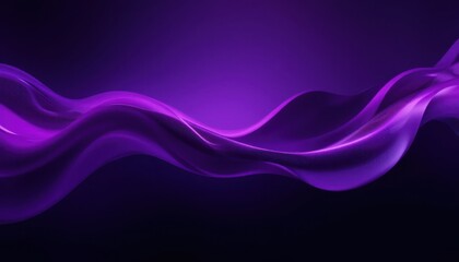 Fototapete - Dynamic Purple Gradient Abstract Wave Design, Dramatic Movement, Deep Shades