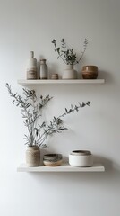 Poster - Minimalist Scandinavian Wall Shelves with Elegant Decor Elements