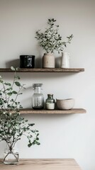 Poster - Minimalist Scandinavian Wall Shelves with Decorative Elements