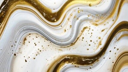 Poster - Elegant Abstract Swirl Art with Golden and White Tones Inspired by Modern Design for Sophisticated Home Decor and Creative Projects