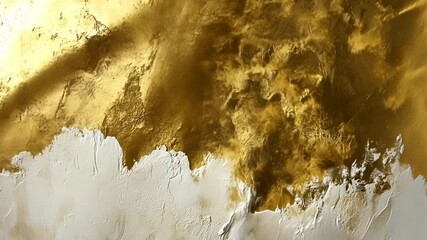 Poster - abstract art texture with gold and white hues showcasing vibrant metallic shine and organic surface 