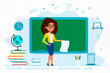 © Sergei - A teacher in an interactive classroom helps students master a school subject using a blackboard.